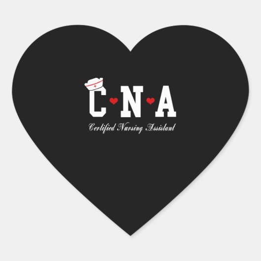 CNA – 認定された看護助手 ハートシール (正面)
