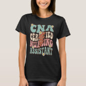 CNA Certified Nursing Assistant Retro Groovy Nursi Tシャツ (正面)