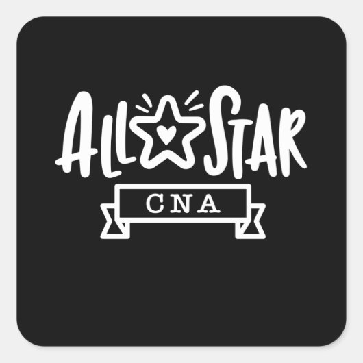 CNA、CNAナース、看護、感謝 スクエアシール (正面)