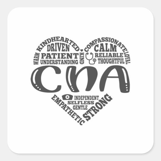 CNA, CNA nurse appreciation, Subway art スクエアシール (正面)