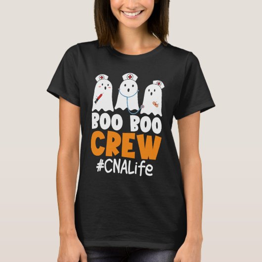 CNA Life Boo Boo Crew Nurse Ghost Halloween Costum Tシャツ (正面)