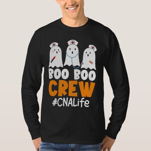 CNA Life Boo Boo Crew Nurse Ghost Halloween Costum Tシャツ (正面)
