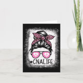 Cna Nurse Life Bleached Shirts Nk Leopard Messy Bu カード (正面)