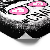 Cna Nurse Life Bleached Shirts Nk Leopard Messy Bu ポスター (角)