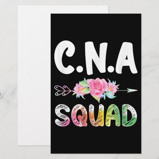CNA Nurse Squad Certified Nursing Assistant 便箋 (正面/裏面)