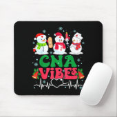 Cna Vibes Nurse Snowman Stethoscope Santa Funny Ch マウスパッド (マウス)