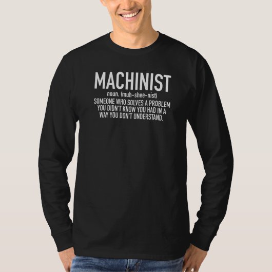 Cncマシニスト定義 Tシャツ (正面)