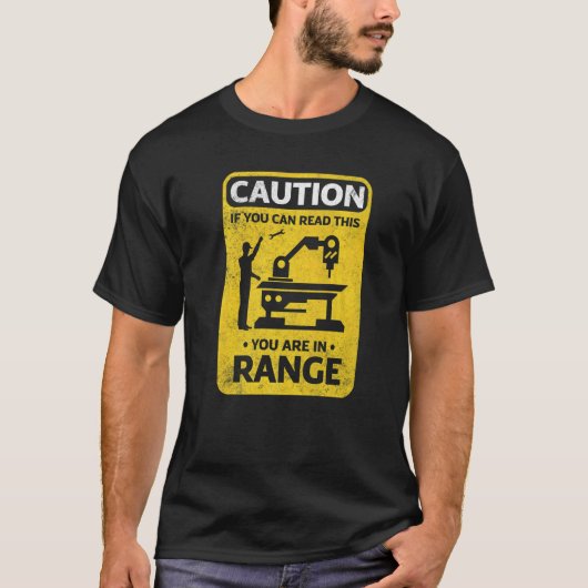 Cncマシニスト金属加工警告 Tシャツ (正面)