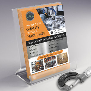 CNC加工会社イエロー  金ゴールド チラシ