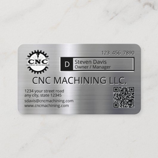  CNC Machining, Precision Machine Shop 名刺 (正面)