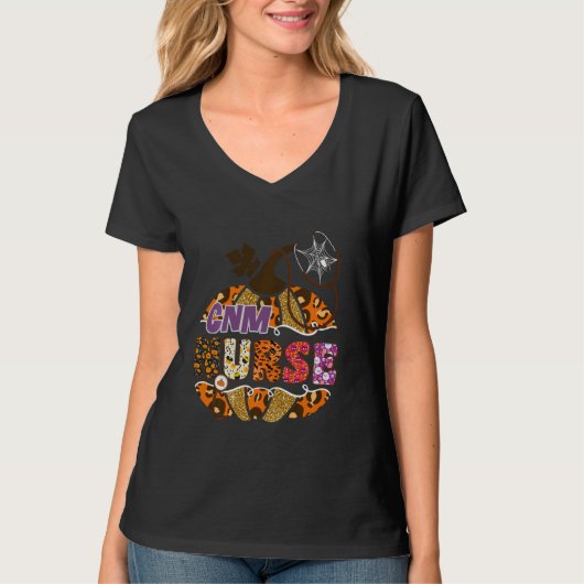 CNMハロウィーンカボチャLeopard認定看護 Tシャツ (正面)