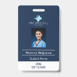CNS学生ナース開業医ネイビーQRコード写真 バッジ
