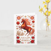 Cny 2026 Year Of Horse Lunar Life Zodiac Riding En カード (黄色い花)