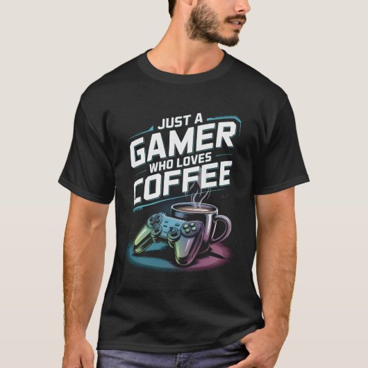 Coおもしろいを愛するゲーマーだけのゲーマーのコーヒーシャツ Tシャツ (正面)