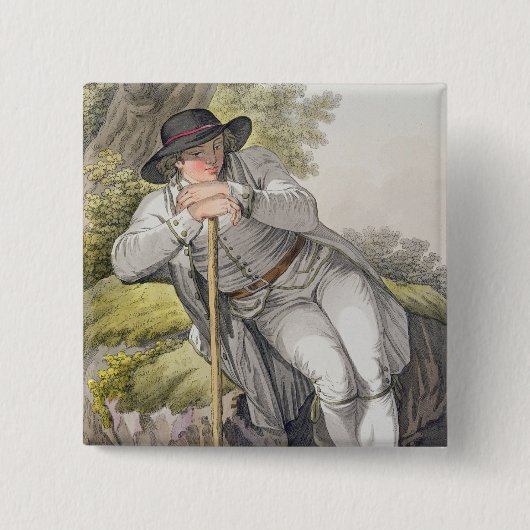 coからのチロルのTesinoの谷の小作人、 缶バッジ (正面)