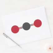 CO2分子構造 楕円形シール (封筒)