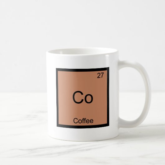 Co – コーヒー化学要素の記号おもしろい コーヒーマグカップ (右)