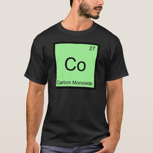 Co – 一酸化炭素化学元素シンボルティー tシャツ (正面)