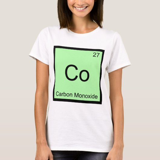 Co – 一酸化炭素化学元素シンボルティー tシャツ (正面)