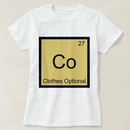 Co - 服任意の化学元素記号Tシャツ Tシャツ (デザイン正面)