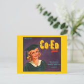 Co Edブランドオレンジヴィンテージ広告 ポストカード (スタンド正面)