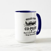 Co-Pilot Rules WWII Plane Humor Tee マグカップ (正面右)