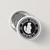 Co. Pinを醸造している悪賢いビーバー 缶バッジ (正面&裏面)