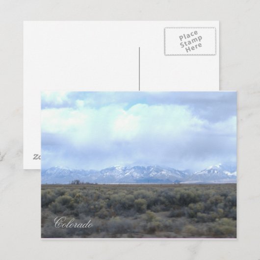 CO Snowy Mountains and Valleyはがき ポストカード (正面/裏面)