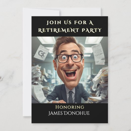 Co-Worker Funny Retirement Party   招待状 (正面)