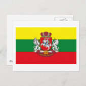 COAはがき付きリトアニア国旗 ポストカード (正面/裏面)