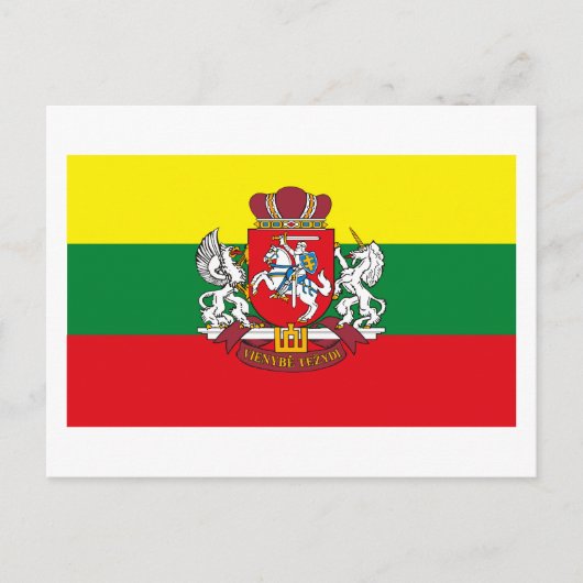 COAはがき付きリトアニア国旗 ポストカード (正面)