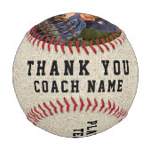 Coachチーム名素朴数写真ありがとう 野球ボール (裏面)