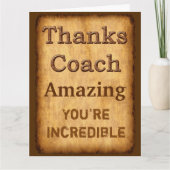 Coach用のカスタマイズ可能なヴィンテージサンキューカード サンキューカード (正面)