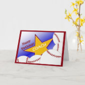 COACH -ハッピーバースデーの野球コーチ カード (黄色い花)