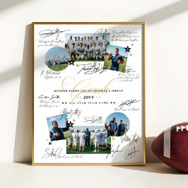 Coach Appreciation Collage Football Team Signature ポスター