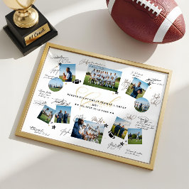 Coach Appreciation Collage Football Team Signature ポスター