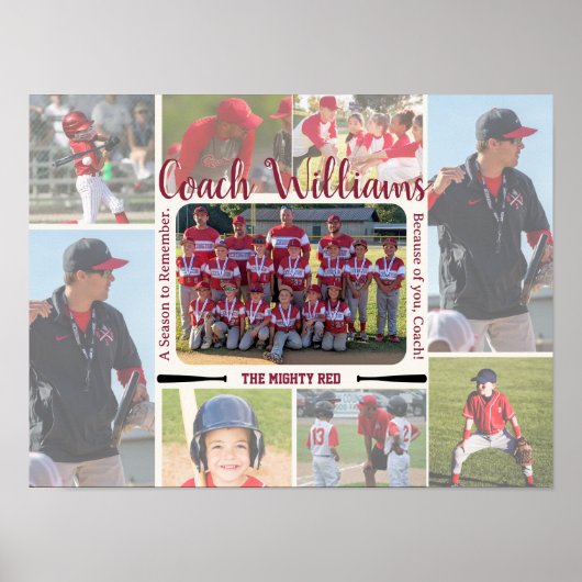Coach Appreciation Photo Collage Team  ポスター (正面)