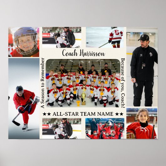 Coach Appreciation Photo Collage Team  ポスター (正面)