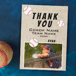 Coach Baseball Photo Card素朴に感謝 サンキューカード