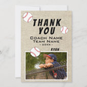 Coach Baseball Photo Card素朴に感謝 サンキューカード (正面)