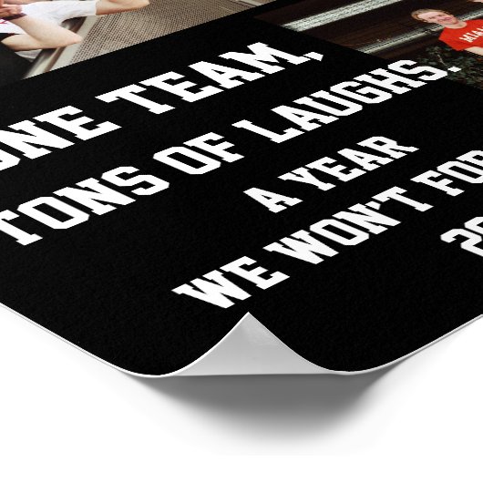 Coach baseball Photo Collage Name Team # ポスター (角)