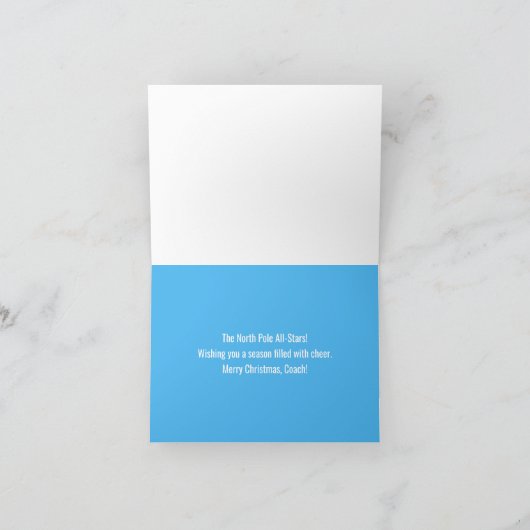 Coach Christmas Sports Balls in Santa's Hat Riddle カード (内部)