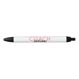 COACH NAME カスタムテキスト 赤 黒 スポーツ モダン 黒ボールペン