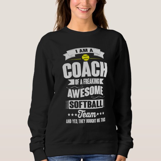 Coach Of An Awesome Softball Team Sports スウェットシャツ (正面)