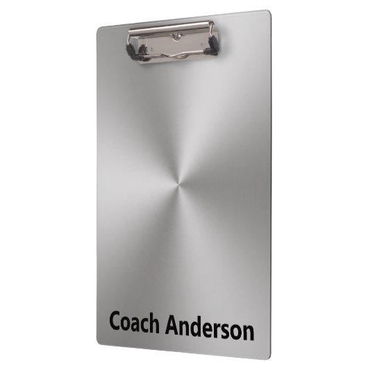 Coach's Name Silver Brushed Metal Look クリップボード (左)