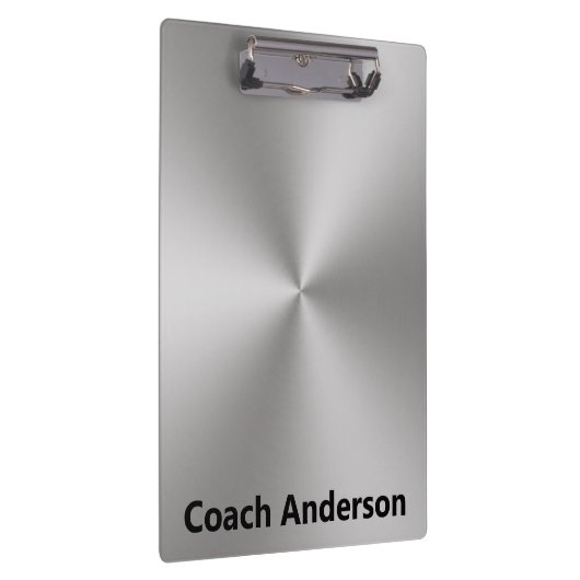 Coach's Name Silver Brushed Metal Look クリップボード (右)