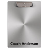 Coach's Name Silver Brushed Metal Look クリップボード (正面)