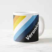 Coal Nightfall Stripes with Name ジャンボコーヒーマグカップ (正面右)