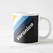 Coal Nightfall Stripes with Name ジャンボコーヒーマグカップ (右)