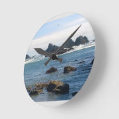 Coast at Seal Rock Oregon ラウンド壁時計 (傾斜)